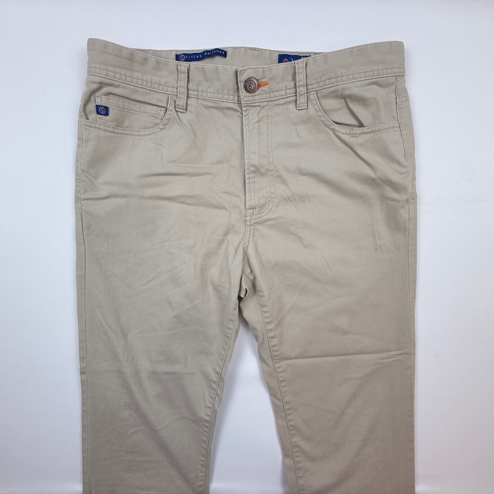 Stitch Golf Mens 5-Pocket Pants Khaki Tan Cotton Stretch Chino 32x32 (Fits 29)